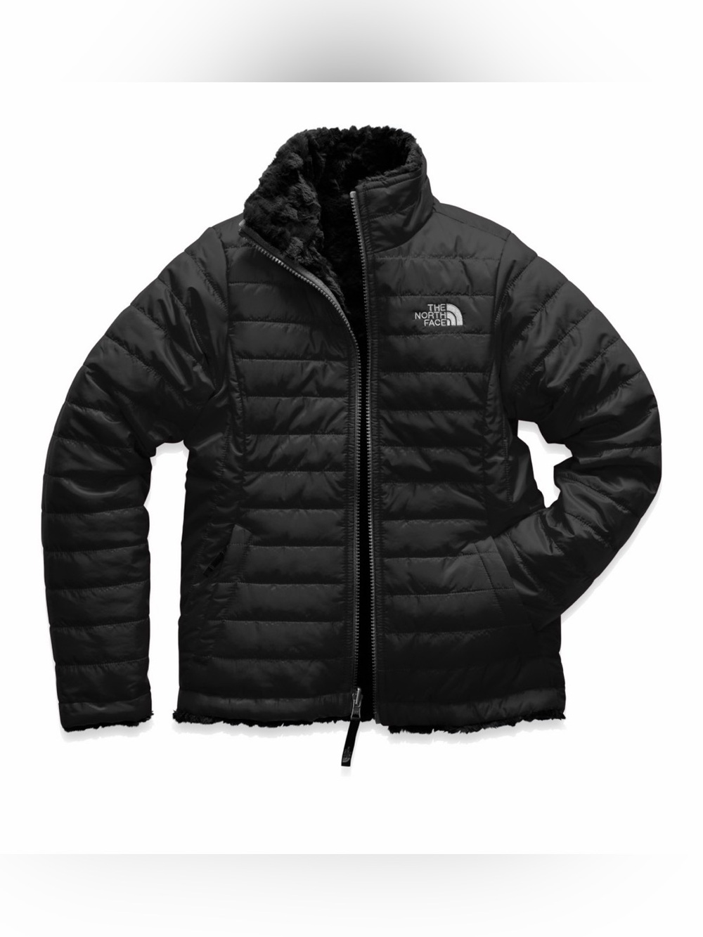 The North Face Girls Black Reversible Jacket Size L 14/16